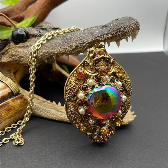 Western Germany filigree necklace vintage A18 🔥 - Picture 1 of 9